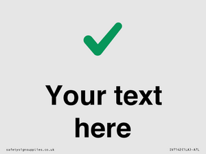 Custom plain background, green tick sign